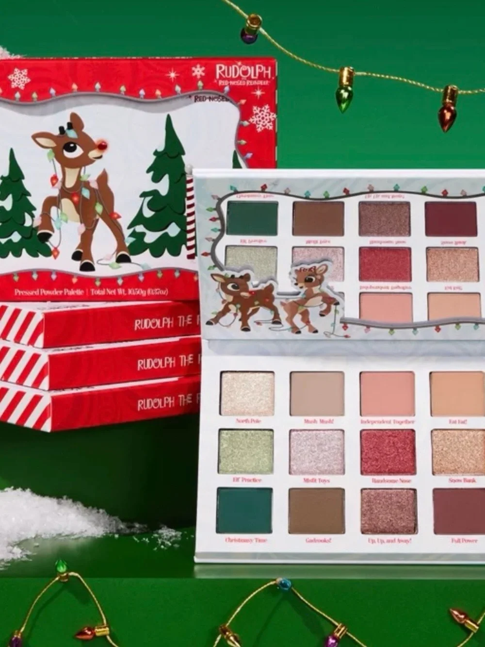 Colorpop Rudolph Holiday Eyeshadow Palette — Pink, Red, Green, Brown Shades